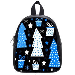 Blue Playful Xmas School Bags (small)  by Valentinaart