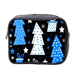 Blue Playful Xmas Mini Toiletries Bag 2-side by Valentinaart