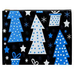 Blue Playful Xmas Cosmetic Bag (xxxl)  by Valentinaart