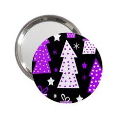 Purple Playful Xmas 2 25  Handbag Mirrors by Valentinaart