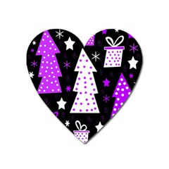 Purple Playful Xmas Heart Magnet by Valentinaart