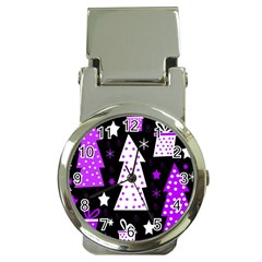 Purple Playful Xmas Money Clip Watches