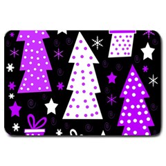 Purple Playful Xmas Large Doormat  by Valentinaart