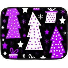 Purple Playful Xmas Fleece Blanket (mini) by Valentinaart