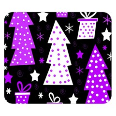 Purple Playful Xmas Double Sided Flano Blanket (small)  by Valentinaart