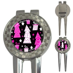 Pink Playful Xmas 3-in-1 Golf Divots by Valentinaart