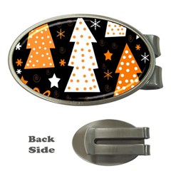 Orange Playful Xmas Money Clips (oval)  by Valentinaart