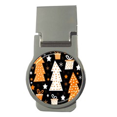 Orange Playful Xmas Money Clips (round)  by Valentinaart