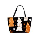 Orange playful Xmas Shoulder Handbags Back