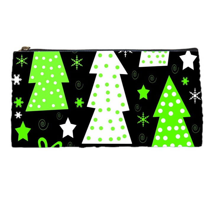 Green Playful Xmas Pencil Cases