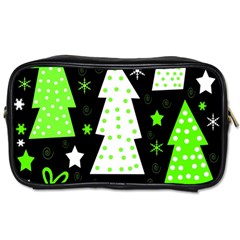 Green Playful Xmas Toiletries Bags by Valentinaart