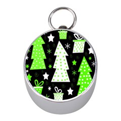 Green Playful Xmas Mini Silver Compasses by Valentinaart
