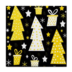 Yellow Playful Xmas Tile Coasters by Valentinaart