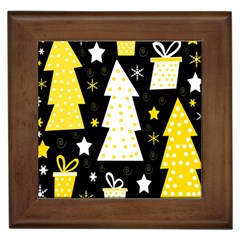 Yellow Playful Xmas Framed Tiles by Valentinaart
