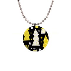 Yellow Playful Xmas Button Necklaces