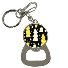 Yellow Playful Xmas Bottle Opener Key Chains