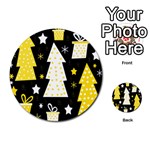 Yellow playful Xmas Multi-purpose Cards (Round)  Front 2