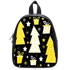 Yellow Playful Xmas School Bags (small)  by Valentinaart