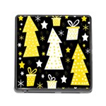 Yellow playful Xmas Memory Card Reader (Square) Front