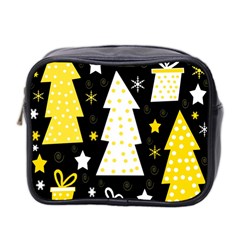 Yellow Playful Xmas Mini Toiletries Bag 2-side by Valentinaart