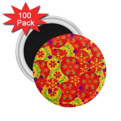 Orange Design 2 25  Magnets (100 Pack) 