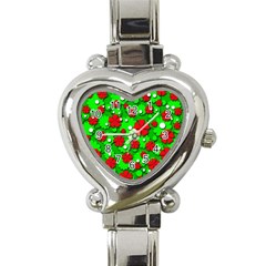 Xmas Flowers Heart Italian Charm Watch by Valentinaart