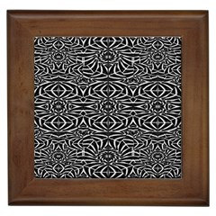 Black And White Tribal Pattern Framed Tiles