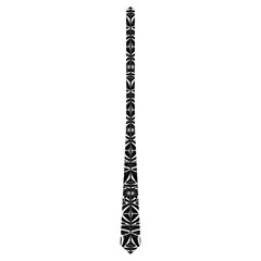 Black And White Tribal Pattern Neckties (one Side)  by dflcprints