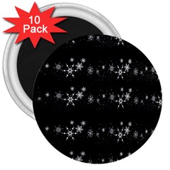 Black Elegant  Xmas Design 3  Magnets (10 Pack) 