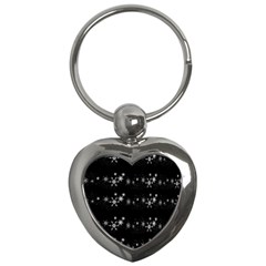 Black Elegant  Xmas Design Key Chains (heart)  by Valentinaart