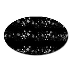 Black Elegant  Xmas Design Oval Magnet by Valentinaart