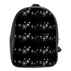 Black Elegant  Xmas Design School Bags(large)  by Valentinaart