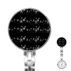 Black Elegant  Xmas Design Stainless Steel Nurses Watch by Valentinaart