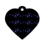 Xmas elegant blue snowflakes Dog Tag Heart (Two Sides) Front