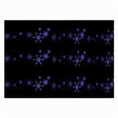 Xmas Elegant Blue Snowflakes Large Glasses Cloth by Valentinaart