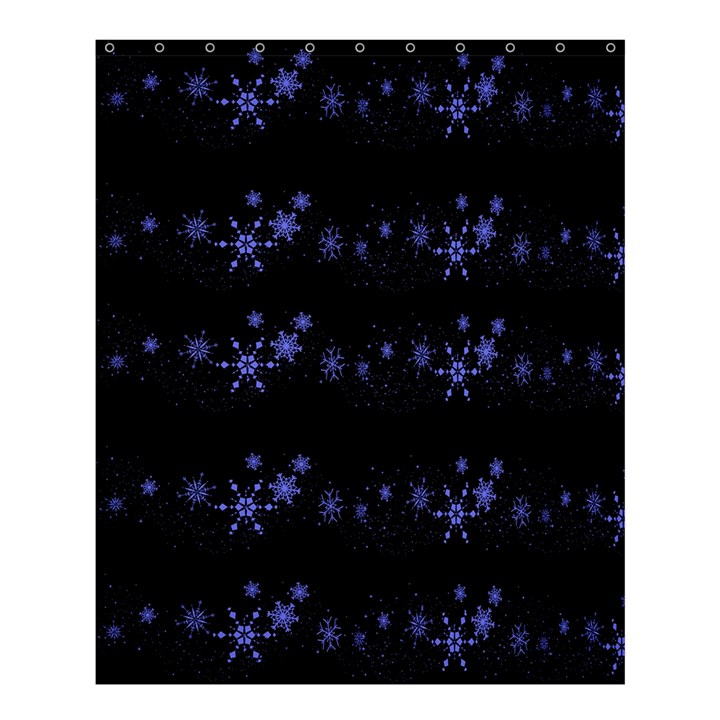 Xmas elegant blue snowflakes Shower Curtain 60  x 72  (Medium) 