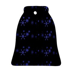 Xmas Elegant Blue Snowflakes Ornament (bell)  by Valentinaart