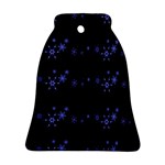 Xmas elegant blue snowflakes Ornament (Bell)  Front