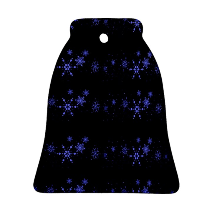 Xmas elegant blue snowflakes Ornament (Bell) 