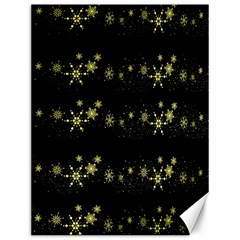 Yellow Elegant Xmas Snowflakes Canvas 12  X 16   by Valentinaart