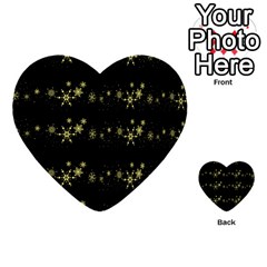 Yellow Elegant Xmas Snowflakes Multi-purpose Cards (heart)  by Valentinaart