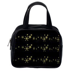 Yellow Elegant Xmas Snowflakes Classic Handbags (one Side) by Valentinaart