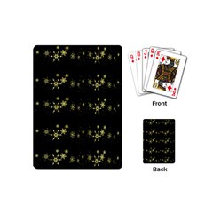 Yellow Elegant Xmas Snowflakes Playing Cards (mini) 