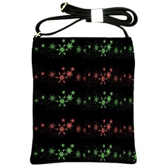 Decorative Xmas Snowflakes Shoulder Sling Bags by Valentinaart