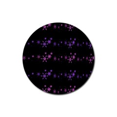 Purple Elegant Xmas Rubber Coaster (round)  by Valentinaart