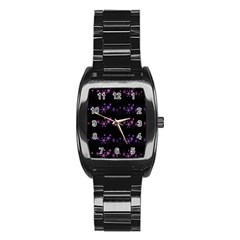 Purple Elegant Xmas Stainless Steel Barrel Watch by Valentinaart