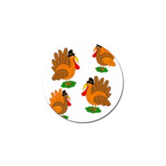 Thanksgiving Turkeys Golf Ball Marker by Valentinaart