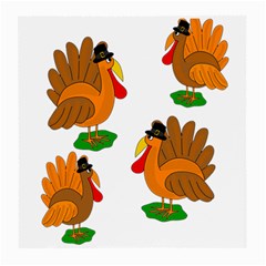 Thanksgiving Turkeys Medium Glasses Cloth (2-side) by Valentinaart