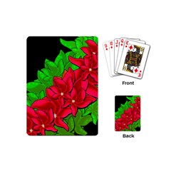 Xmas Red Flowers Playing Cards (mini) 