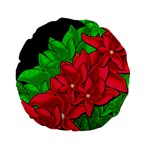 Xmas red flowers Standard 15  Premium Round Cushions Front